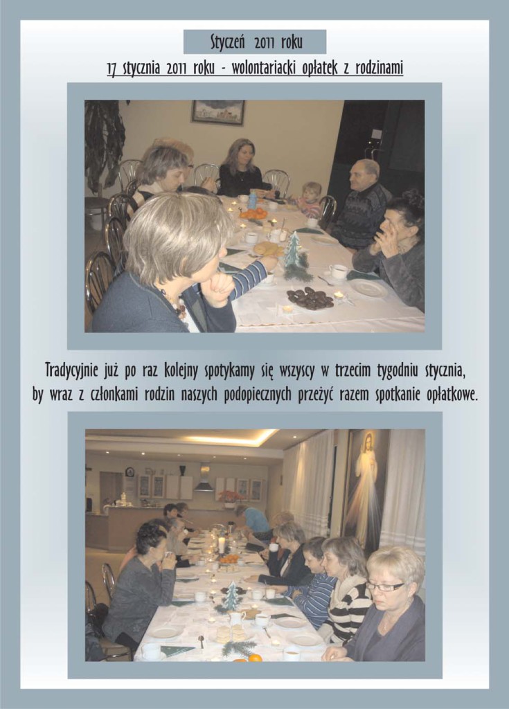 Strona kroniki: wolontariacki opłatek z rodzinami, 17 stycznia 2011 r. (3)