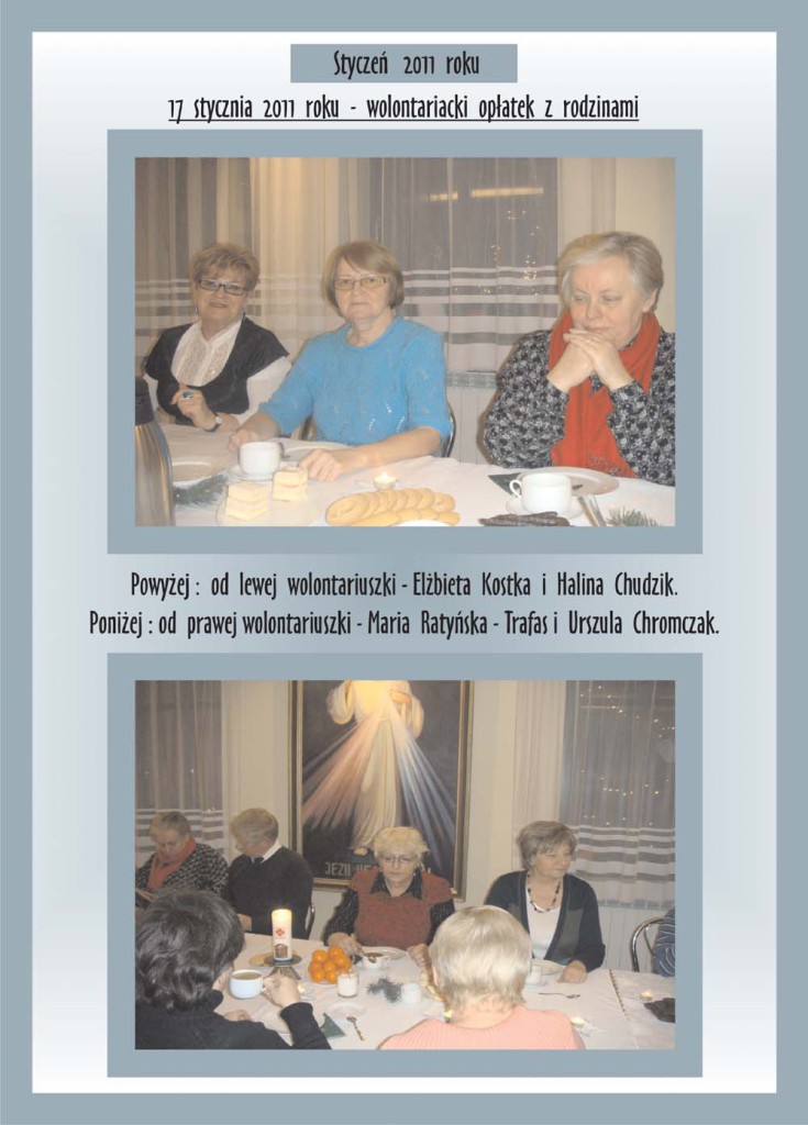 Strona kroniki: wolontariacki opłatek z rodzinami, 17 stycznia 2011 r. (2)