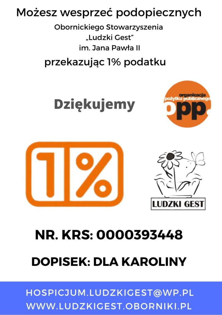 Ulotka „Przekaż 1%” dla Karoliny – KRS 0000393448