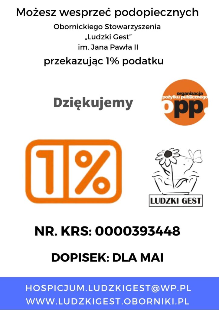 Ulotka „Przekaż 1%” dla Mai – KRS 0000393448